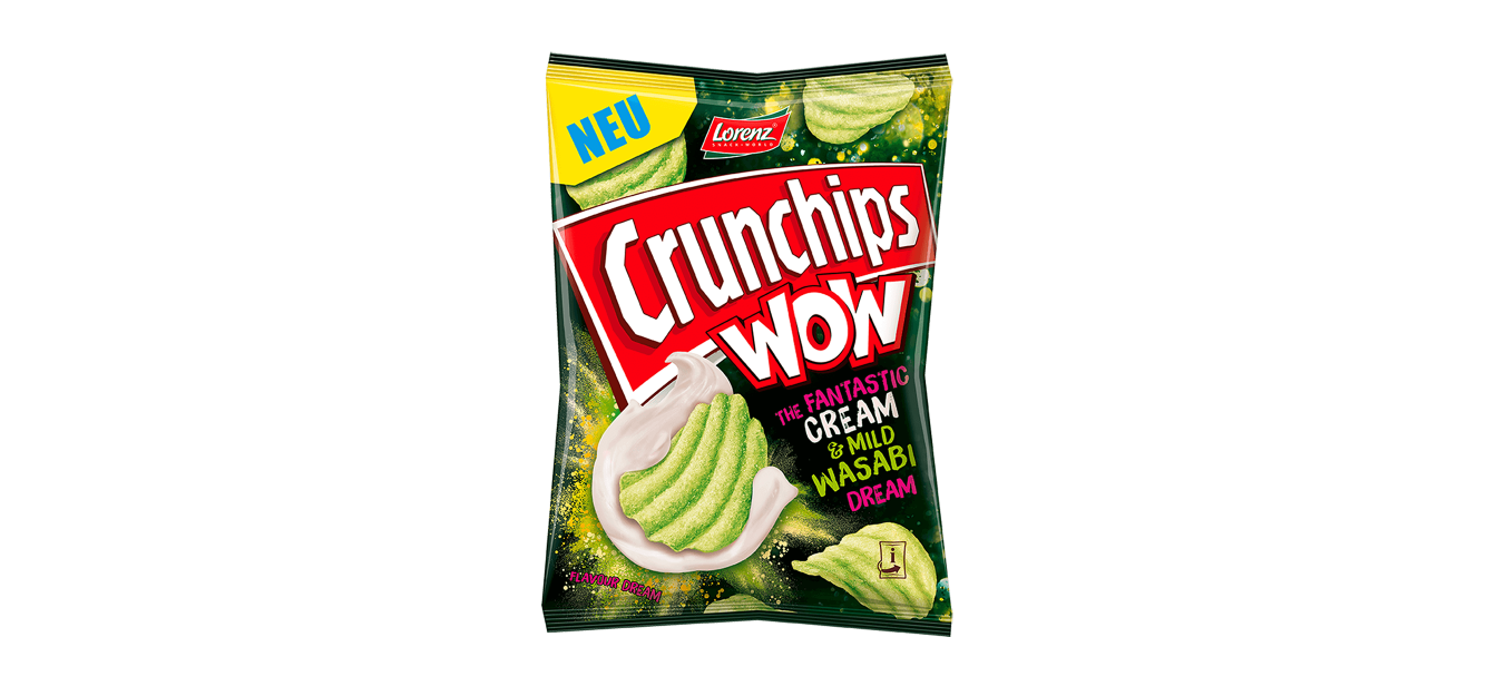 Crunchips WOW The Fantastic Cream and Mild Wasabi Dream