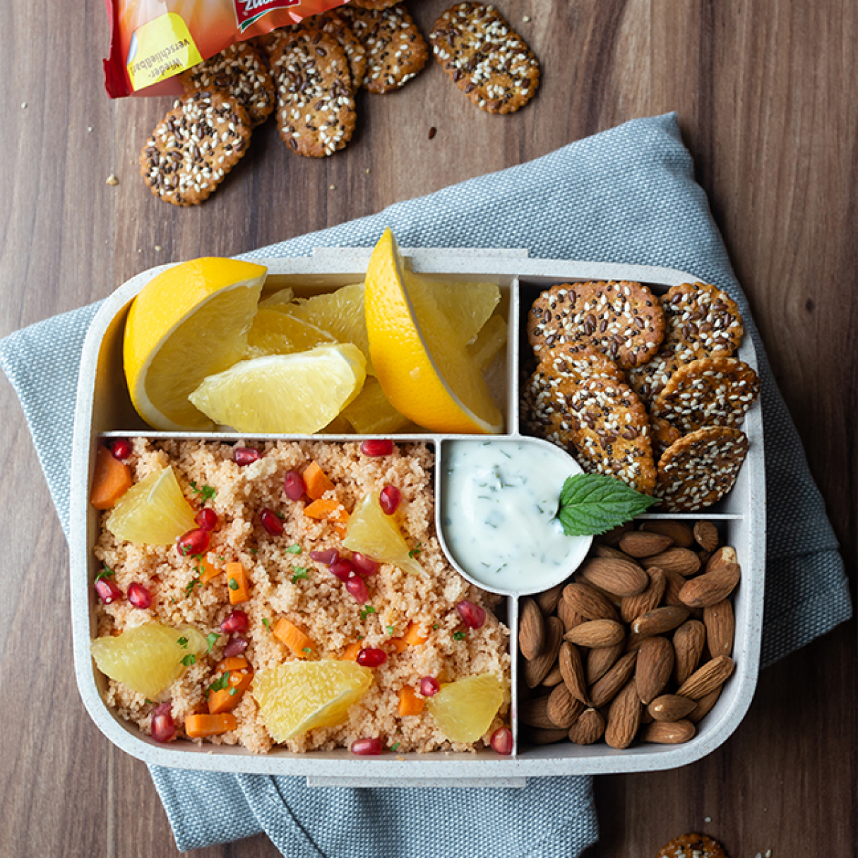 PausenCracker-Lunchbox mit Couscous-Salat